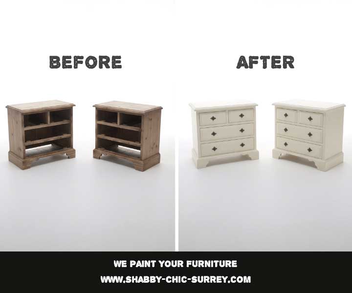 Painted furniture transformation before and after