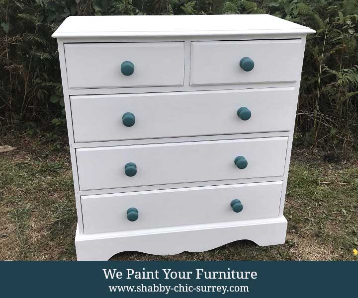 White painted chest of drawers