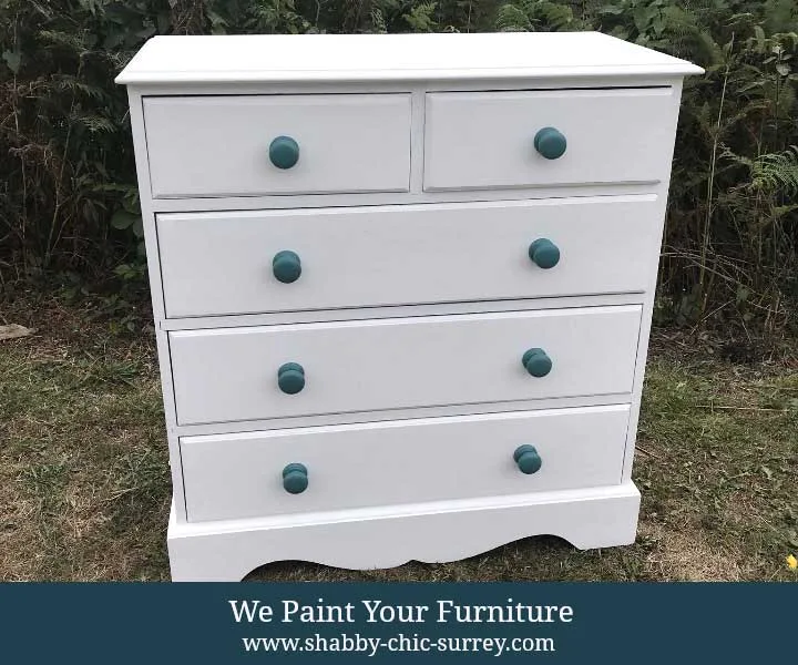 White painted chest of drawers