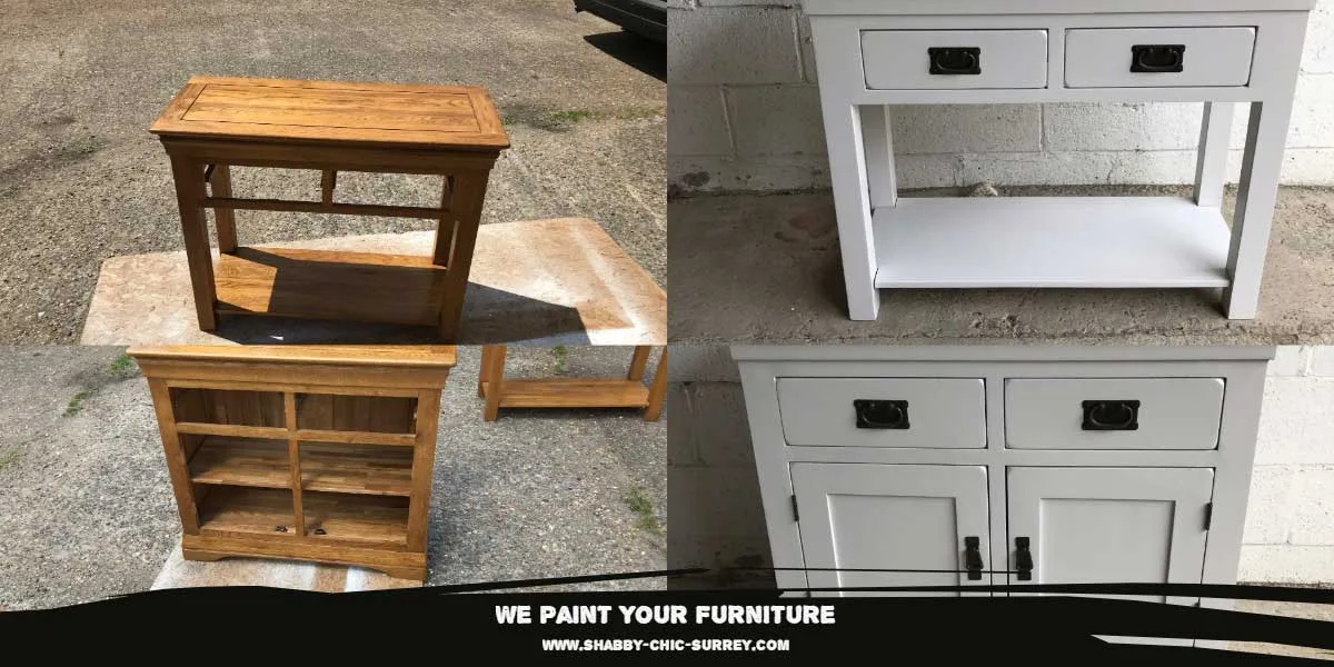 Sideboards painted before and after