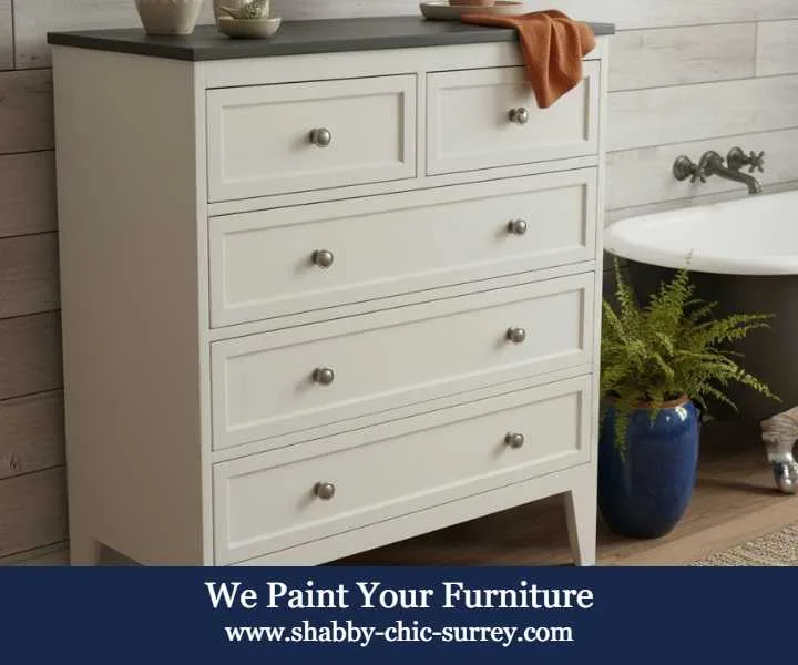 White painted chest of drawers
