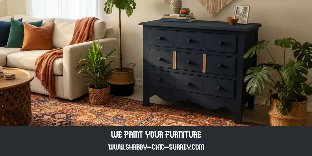 Blue painted sideboard