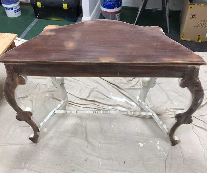 painted-bedroom-table-in-the-workshop Ornate Bedroom table in the Workshop
