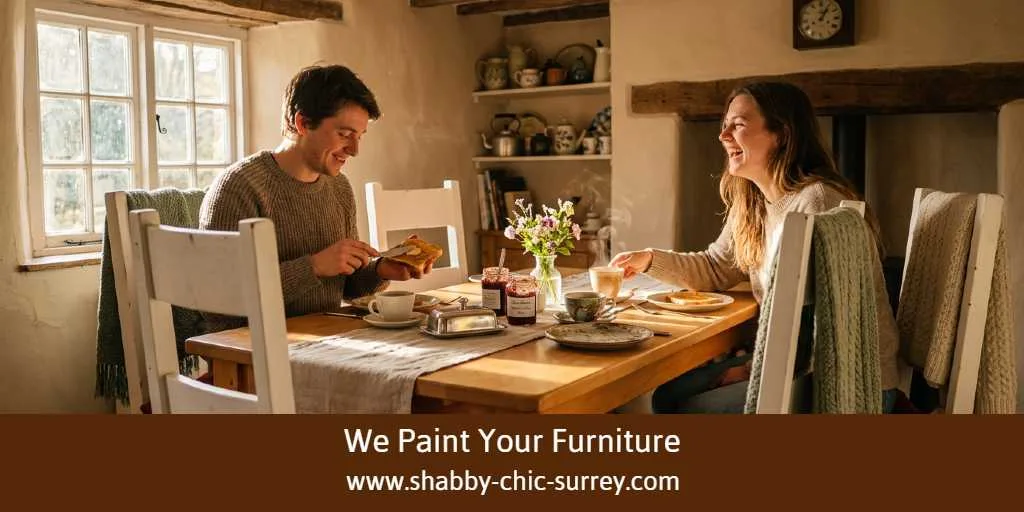 Shabby chic white chairs