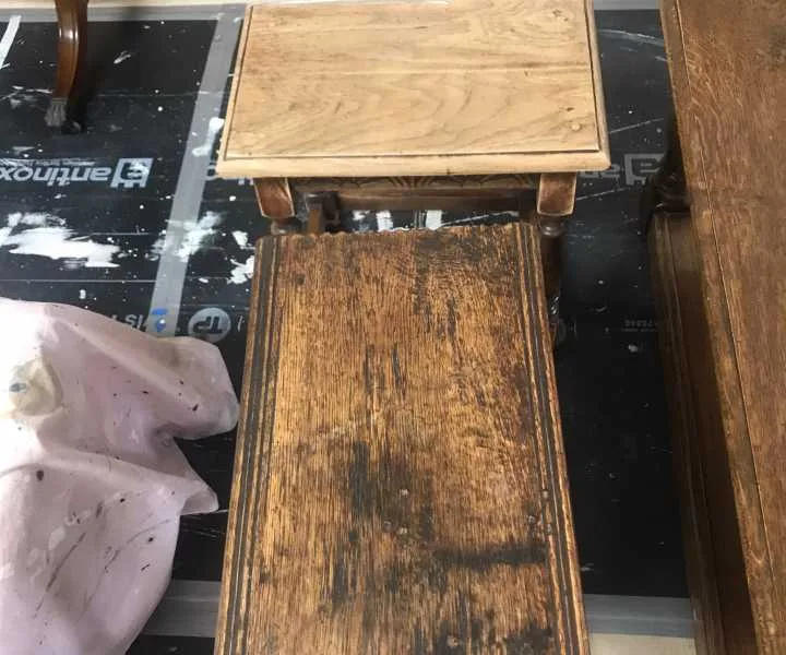 table-original Tired oak table transformed
